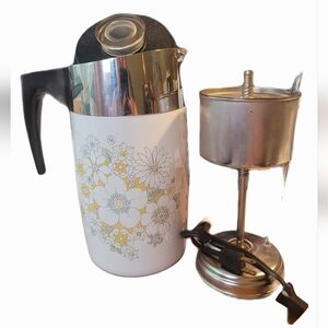 Vintage Corningware Floral Bouquet Electric Coffee Perculator